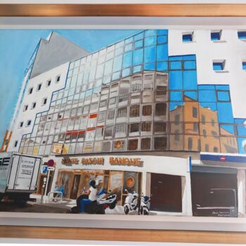 Painting titled "Monte Paschi Banque…" by Paul Sullivan, Original Artwork, Acrylic Mounted on Wood Stretcher frame