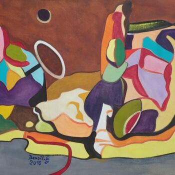 Textile Art titled "Crash" by Lautum, Original Artwork, Oil