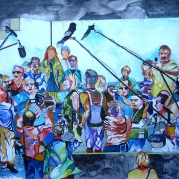 Textile Art titled "La bonne parole " by Lautum, Original Artwork, Oil