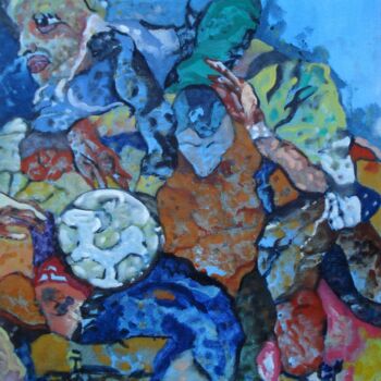 Textile Art titled "Les risques du méti…" by Lautum, Original Artwork, Oil