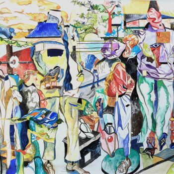 Textile Art titled "Openclothes " by Lautum, Original Artwork, Oil