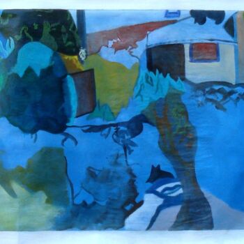 Textile Art titled "Panorama d'octobre…" by Lautum, Original Artwork, Oil