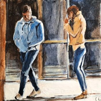 Painting titled "Duo" by Carole Leprince, Original Artwork, Acrylic
