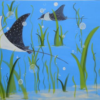 Peinture intitulée "2013 Les raies (195…" par Amélie Romet, Œuvre d'art originale, Acrylique
