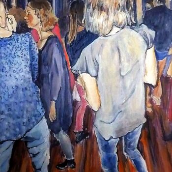 Painting titled "Fête 1" by Carole Leprince, Original Artwork, Acrylic