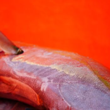 Printmaking titled "Poisson rouge" by Christian Lefevre, Original Artwork, Aluminium