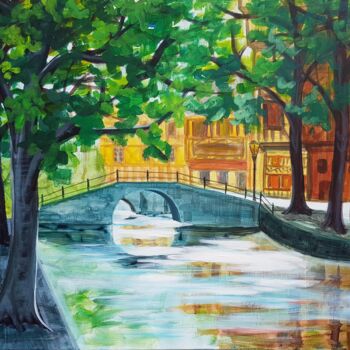 Painting titled "Amsterdam " by Amélie Romet, Original Artwork, Acrylic