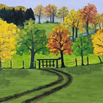 Peinture intitulée "Champêtre " par Amélie Romet, Œuvre d'art originale, Acrylique