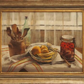 Painting titled "Nature morte au boc…" by Faby75, Original Artwork, Oil