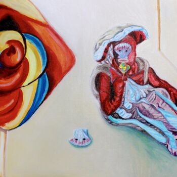 Painting titled "Tu es partout autou…" by Alice Goudon, Original Artwork, Oil