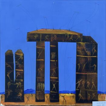 Painting titled "Les cerfs-volants" by Roland  Bousquet, Original Artwork, Acrylic