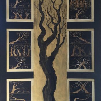 Painting titled "Le chêne noir " by Roland  Bousquet, Original Artwork, Acrylic