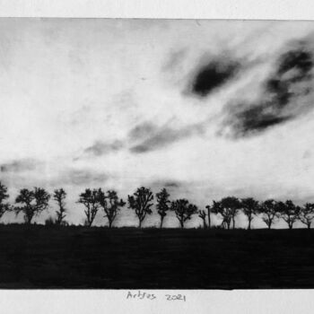 Printmaking titled "Arbres VI" by Daniel Nassoy, Original Artwork, Engraving