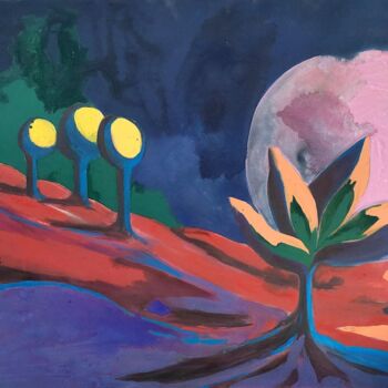 Painting titled "Série "Venues d'ail…" by Delphine Epron, Original Artwork, Acrylic