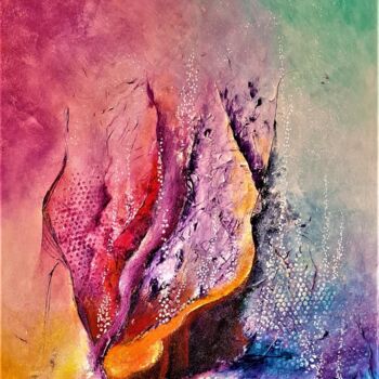 Painting titled "RECITAL AQUATIQUE" by Patrice Bru, Original Artwork, Acrylic Mounted on Wood Stretcher frame