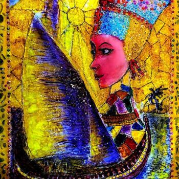 Sculpture titled "Nefertiti1" by Danart, Original Artwork, Resin