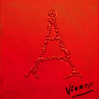 Painting titled "I feel red" by Vionne, Original Artwork, Acrylic Mounted on Wood Stretcher frame