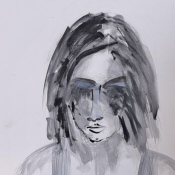 Painting titled "Songe adolescent" by Jean Marc Bramy, Original Artwork, Watercolor