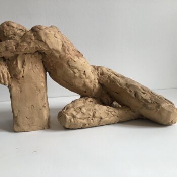 Sculpture intitulée "L'abandon" par Dominique Ganiage, Œuvre d'art originale, Argile