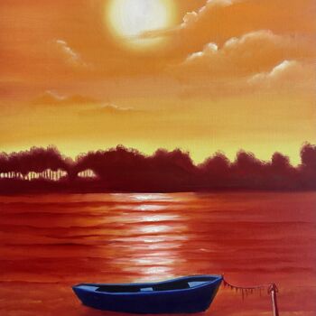 Painting titled "Hossegor le lac " by Sylvainollivier, Original Artwork, Oil