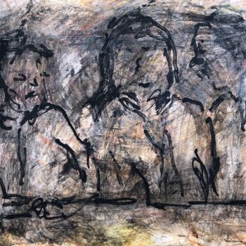 Dessin intitulée "Le secret" par Marcello Caballero, Œuvre d'art originale, Carton