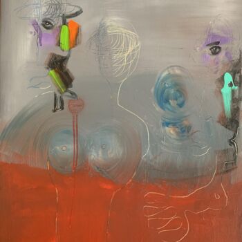 Painting titled "Mirror Man" by Frédéric Batard, Original Artwork, Oil