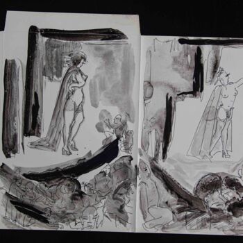 Drawing titled "ELLE-LUI-14" by  Bricart, Original Artwork, Paper