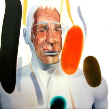 Painting titled "Face FS37 My Fear M…" by Christophe Avella Bagur, Original Artwork, Oil