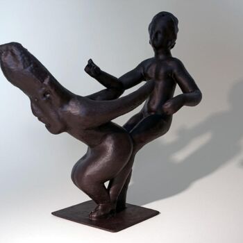 Sculpture titled "OlmèqueNudewoman" by Guykayser, Original Artwork, Resin