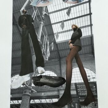Collages intitulée "Nouveau départ Gare…" par Lielie Sellier, Œuvre d'art originale, Collages