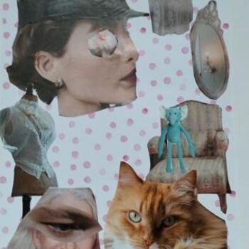 Collages titled "Le temps qui passe" by Lielie Sellier, Original Artwork, Collages