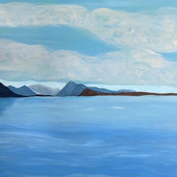 Peinture intitulée "Lac bleu" par Violette Guardia Decoin, Œuvre d'art originale, Acrylique Monté sur Châssis en bois