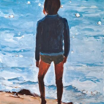 Painting titled "Je marche 2" by Carole Leprince, Original Artwork, Acrylic
