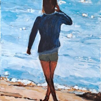 Painting titled "Je marche 3" by Carole Leprince, Original Artwork, Acrylic