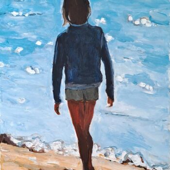 Painting titled "Je marche 4" by Carole Leprince, Original Artwork, Acrylic