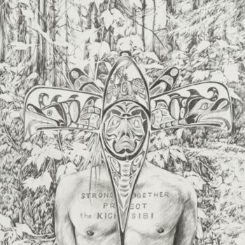 Drawing titled "STRONGER TOGETHER" by Emmanuel Henninger, Original Artwork, Wood