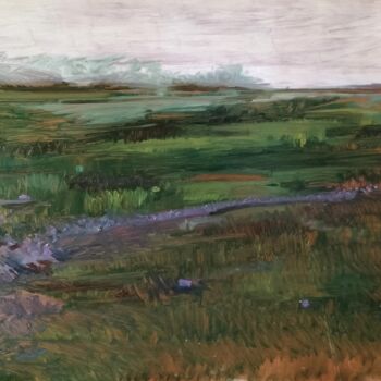 Painting titled "A marée basse sous…" by Estrada Tamargo, Original Artwork, Stainless Steel