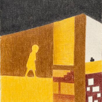 Drawing titled "City of darkness" by Giacomo Renaud, Original Artwork, Pencil