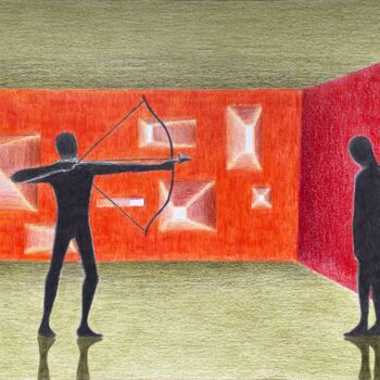 Drawing titled "Tonight is the end,…" by Giacomo Renaud, Original Artwork, Pencil