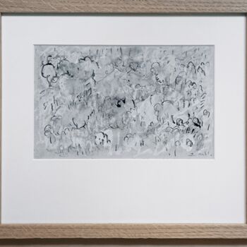 Painting titled "Forêt d'hiver" by Frédérique Nolet De Brauwere, Original Artwork, Acrylic Mounted on Cardboard