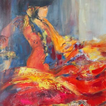Peinture intitulée "ANDALOUSE " par Corinne, Œuvre d'art originale, Acrylique