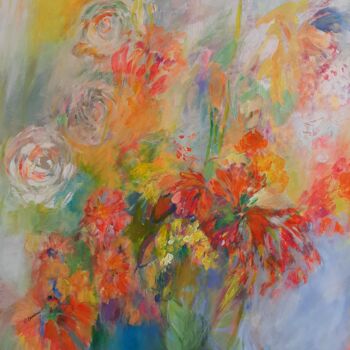 Peinture intitulée "FEU D'ARTIFICE" par Corinne, Œuvre d'art originale, Acrylique