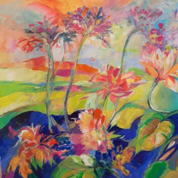Peinture intitulée "JARDIN D'EDEN" par Corinne, Œuvre d'art originale, Acrylique