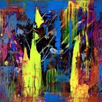 Painting titled "5 Meters Underwater" by Hongfeng Guo, Original Artwork, Acrylic