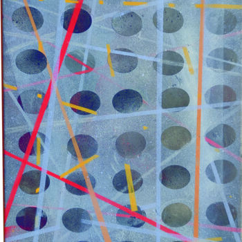 Painting titled "Abstract lattice" by Luiz Queimadela, Original Artwork, Acrylic