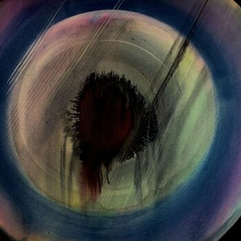 Schilderij getiteld "Hanging Moon" door Hongfeng Guo, Origineel Kunstwerk, Acryl
