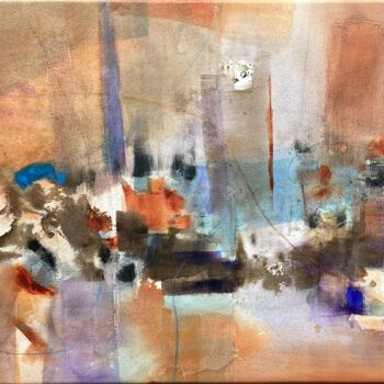 Painting titled "Détente" by Anne Bironneau, Original Artwork, Watercolor Mounted on Wood Stretcher frame
