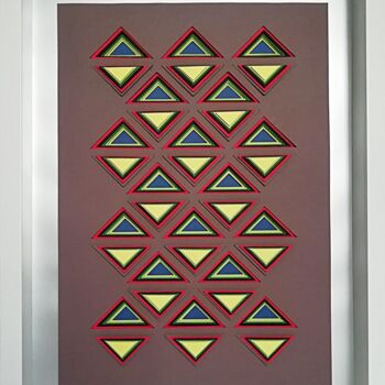 Sculpture titled "Triangulation" by Efka, Original Artwork, Paper Mounted on Other rigid panel