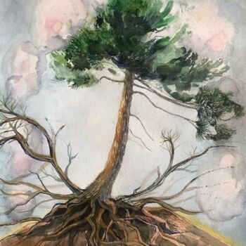 Drawing titled "pin révolté" by Lydia Morano, Original Artwork, Watercolor