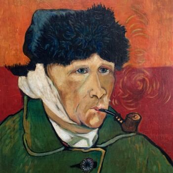 Peinture intitulée "Autoportrait reprod…" par Ateliermf12, Œuvre d'art originale, Bois